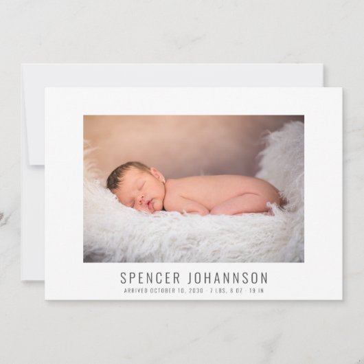 Modern Baby Photo Collage Birth Announding (Voorkant)