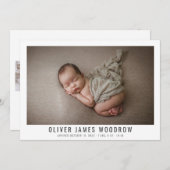 Modern Baby Photo Collage Birth Announding (Voorkant / Achterkant)