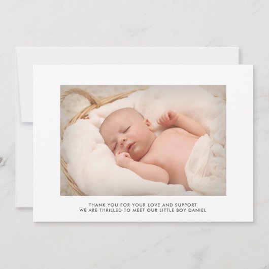 Modern Baby Photo Collage Birth Announding Aankondiging (Achterkant)