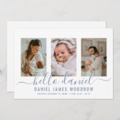 Modern Baby Photo Collage Birth Announding Aankondiging (Voorkant / Achterkant)