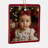 Modern Baby Photo First Christmas as Grandparents Keramisch Ornament (Rechts)