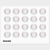 Modern Baby Pink Cross doopmeisje dank u Ronde Sticker (Vel)