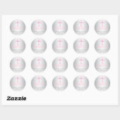 Modern Baby Roze Cross Doop Meisje Dank u Ronde Sticker (Vel)