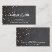 MODERN baby roze glitter confetti stippen krijtbor Visitekaartje (Voorkant / Achterkant)