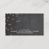 MODERN baby roze glitter confetti stippen krijtbor Visitekaartje (Achterkant)