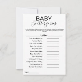 Modern baby scattergories baby shower spel