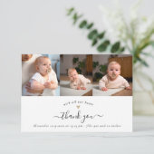 Modern Baby shower 3 Stijlvolle foto's Dank u Bedankkaart (Staand voorkant)