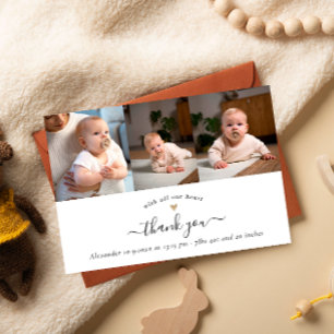 Modern Baby shower 3 Stijlvolle foto's Dank u Bedankkaart