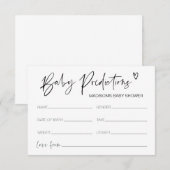 Modern Baby shower Baby voorspellingen Douche spel Informatiekaartje (Voorkant / Achterkant)