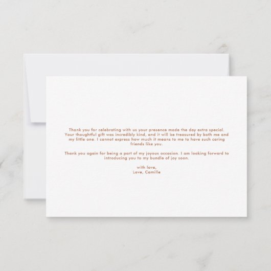 Modern Baby shower Bedankkaart (Achterkant)