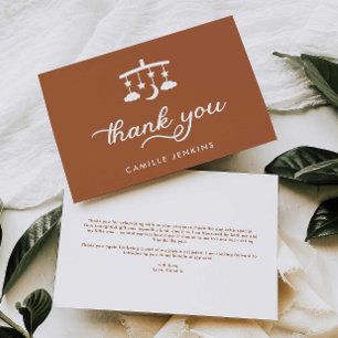 Modern Baby shower Bedankkaart