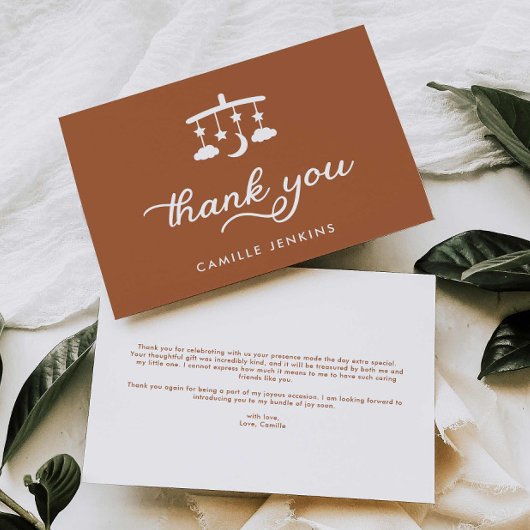 Modern Baby shower Bedankkaart