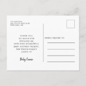 Modern baby shower bedankt je foto briefkaart (Achterkant)