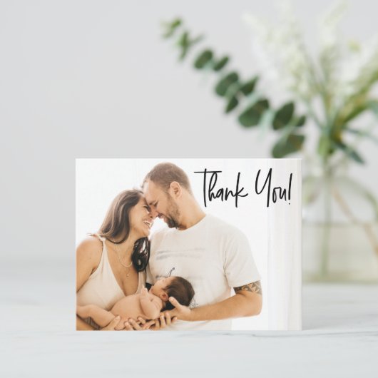 Modern Baby Shower Bedankt voor je eigen foto's Briefkaart (Staand voorkant)