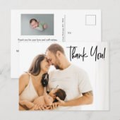 Modern Baby Shower Bedankt voor je eigen foto's Briefkaart (Voorkant / Achterkant)