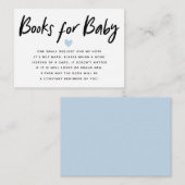 Modern Baby shower blauw | Boekaanvraag Informatiekaartje (Voorkant / Achterkant)