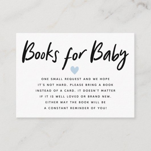 Modern Baby shower blauw | Boekaanvraag Informatiekaartje (Voorkant)