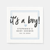 Modern Baby shower Blue Het is een jongen Servet (Voorkant)