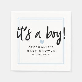 Modern Baby shower Blue Het is een jongen Servet