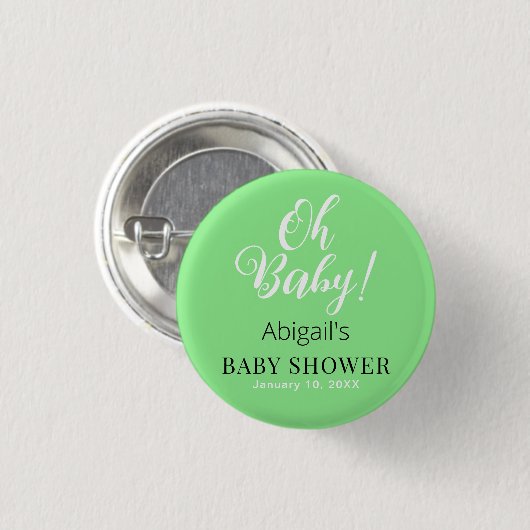 Modern Baby shower Button – gepersonaliseerde teks (Voorkant /achterkant)