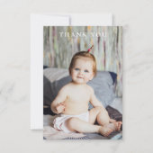 Modern Baby shower Dank je één foto Bedankkaart (Voorkant)
