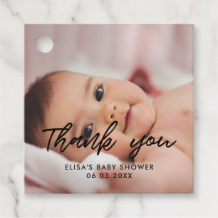 Modern baby shower dank u bedankjes labels