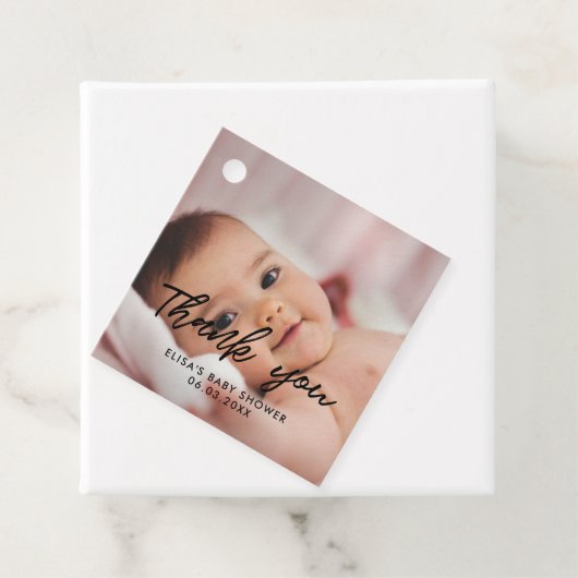 Modern baby shower dank u bedankjes labels (In situ)