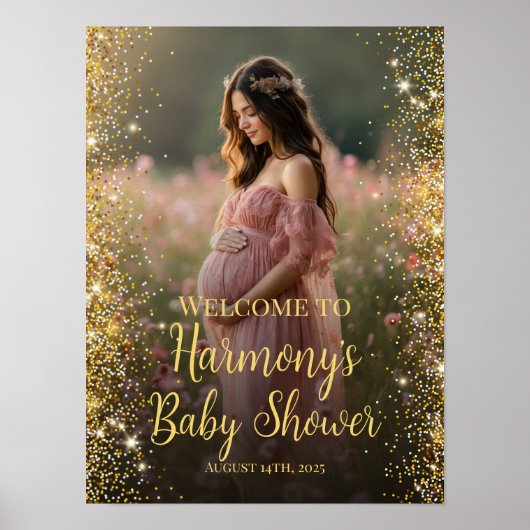 Modern baby shower foto welkomstbord poster (Voorkant)