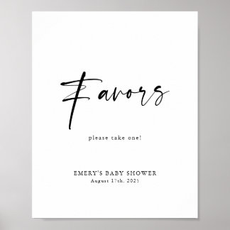 Modern Baby shower geeft de voorkeur aan teken Poster