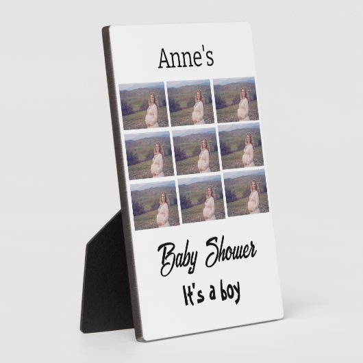 Modern Baby shower, gepersonaliseerd 9 Foto Collag Fotoplaat (Zijkant)