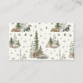 Modern Baby shower Gift Registry Bosdieren Visitekaartje (Achterkant)