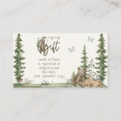 Modern Baby shower Gift Registry Bosdieren Visitekaartje (Voorkant)