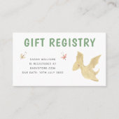 Modern Baby shower Gift Registry Schattigee Dinosa Visitekaartje (Voorkant)