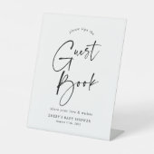 Modern Baby shower Guest Book Sign Reclamebord Met Voetstuk (Voorkant)