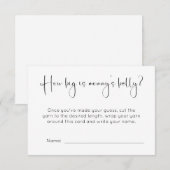 Modern Baby shower Hoe groot is de buik van mama Informatiekaartje (Voorkant / Achterkant)