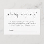 Modern Baby shower Hoe groot is de buik van mama Informatiekaartje (Voorkant)
