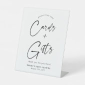 Modern Baby shower Kaarten & Geschenken Teken Reclamebord Met Voetstuk (Voorkant)