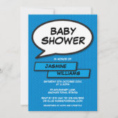 Modern Baby shower Leuke Foto Baby Blauw Kaart (Voorkant)