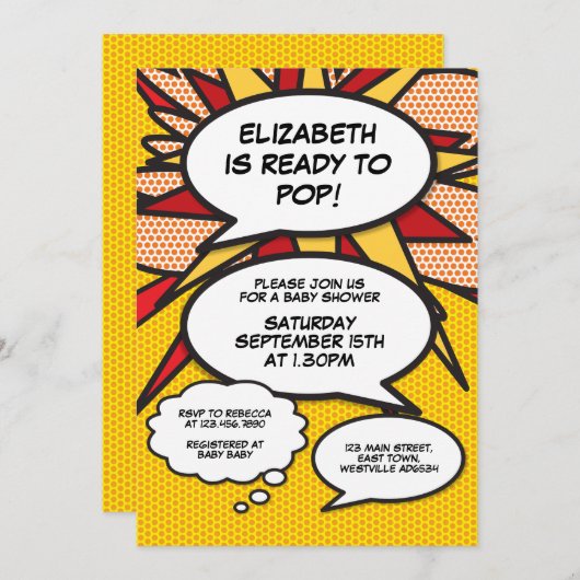 Modern Baby shower Leuke Speech Bubble Kaart (Voorkant / Achterkant)