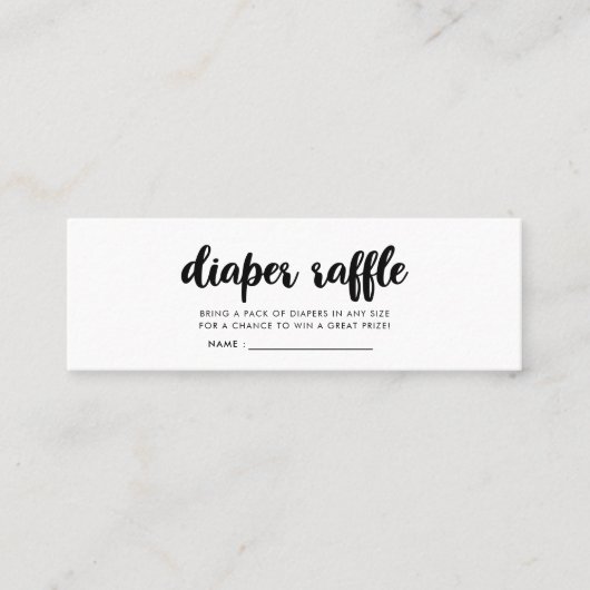 Modern baby shower luier loterij ticket (Voorkant)