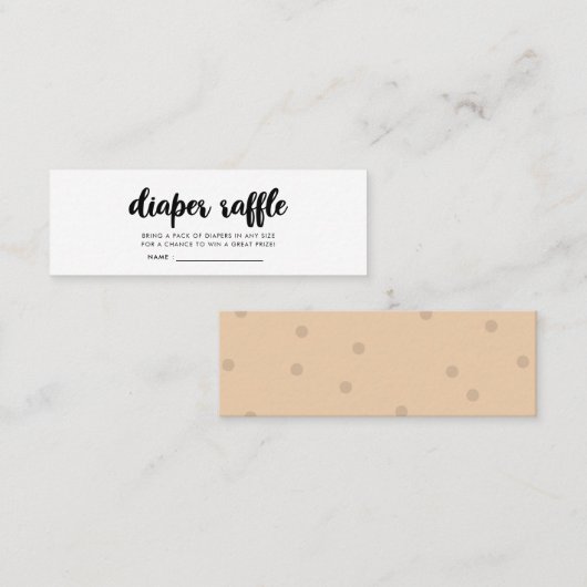 Modern baby shower luier loterij ticket (Voorkant / Achterkant)