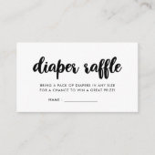 Modern baby shower luier loterijinzet informatiekaartje (Voorkant)