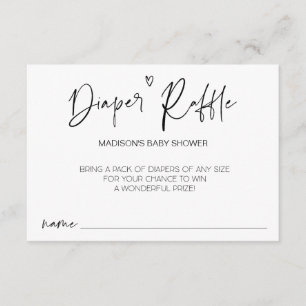 Modern Baby shower Luier Raffle Game Kaart
