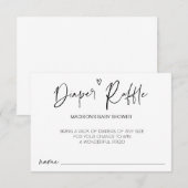 Modern Baby shower Luier Raffle Game Kaart (Voorkant / Achterkant)