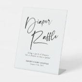 Modern Baby shower Luier Raffle Sign Reclamebord Met Voetstuk (Voorkant)