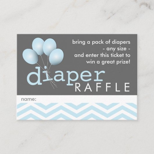 Modern Baby shower Luier Raffle Ticket Insert Informatiekaartje (Voorkant)