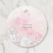 modern baby shower met blote blozen bedankjes labels (Achterkant)