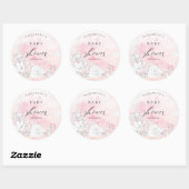modern baby shower met blote blozen ronde sticker (Vel)