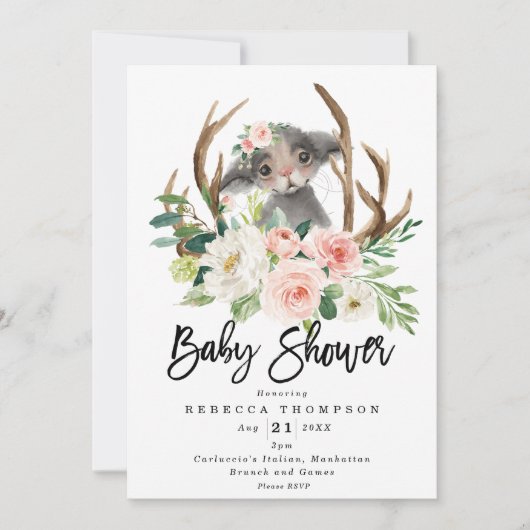 modern baby shower met roommuis kaart (Voorkant)