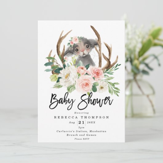 modern baby shower met roommuis kaart (Staand voorkant)